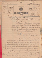 257541 / Bulgaria 1900 Form 51 (500-99) Telegram Telegramme Telegramm + Label , Yablanitsa - Teteven , Bulgarie - Lettres & Documents