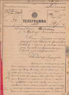 257541 / Bulgaria 1900 Form 51 (500-99) Telegram Telegramme Telegramm + Label , Yablanitsa - Teteven , Bulgarie - Briefe U. Dokumente