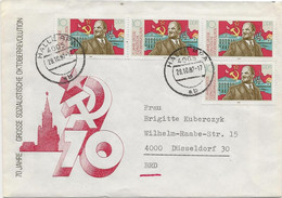 ALLEMAGNE ORIENTALE -LETTRE AFFRANCHIE N° 2744 -4 EXEMPLAIRES - ANNEE 1987 - Covers & Documents