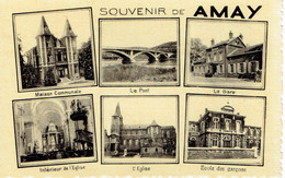 Amay Souvenir Multivues (6) La Gare,ecole Des Garcons.....multiphoto Flawinne - Amay