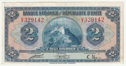 BANQUE De La RÉPUBLIQUE D' HAITI - Deux Gourdes  ( Vue Du Château, Exposition, Différente ! ) Et En Très Bon état. - Haïti