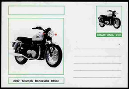 Chartonia (Fantasy) Motorcycles - 2007 Triumph Bonneville Postal Stationery Card Unused And Fine - Motos