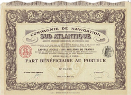 Titre Ancien - Compagnie De Navigation Sud Atlantique - Société Anonyme - Titre De 1914 - Imprimerie Richard - Schiffahrt