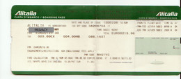 Alt1136 Alitalia Airways Billet Avion Ticket Biglietto Aereo Boarding Pass Passenger Itinerary Receipt Torino Roma - Europa