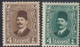 Egypt, Scott #133-134, Mint Hinged, King Fuad, Issued 1927 - Nuevos