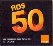 ORANGE : OR-50 RD$50 ORANGE 10 Dias USED Exp: 31-12-2013 - Dominicana