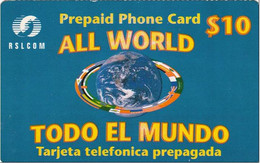 CODETEL-RSL : DMTRS02 $10 RSLCOM ALL WORLD - TODO EL MUNDO USED - Dominicana