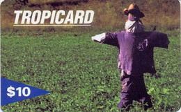 CODETEL-RSL : DMTR08 $10 TROPICARD Scarecrow In Field USED - Dominicana