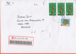 EGITTO - EGYPTE - Egypt - 2006 - 4 Stamps - Registered - Medium Envelope - Viaggiata Da Alexandria Per Ukkel, Belgium - Lettres & Documents