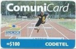 CODETEL : DMC122 RD$100 14 PANAM Games 2003 Hurdler USED - Dominicaine