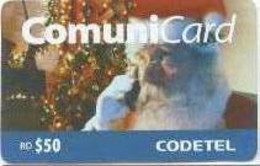 CODETEL : DMC118 RD$50 Father Christmas , Christmas Tree USED - Dominicana