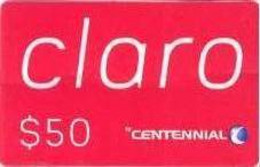 CENTENNIAL : DCE05 $50 CLARO RED USED - Dominik. Republik