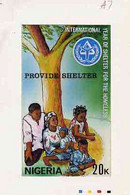 Nigeria 1987, Shelter For The Homeless - Original Hand-painted Artwork For 20k Value By Unknown Artist - Nigeria (1961-...)