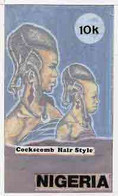 Nigeria 1987, Women's Hairstyles - Original Hand-painted Artwork For 10k Value (Cockscomb Hair Style) By S O Nwasike - Nigeria (1961-...)