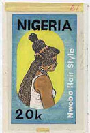 Nigeria 1987, Women's Hairstyles - Original Hand-painted Artwork For 20k Value (Nwobo Hair Style) By Godrick N Osuji - Nigeria (1961-...)