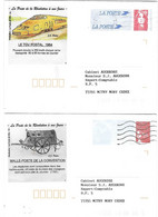 PAP - Prêt à Poster - 4 Enveloppes Pré-timbrées - La Poste De La Révolution à Nos Jours - TGV Malle Ballon Barque - Lettres & Documents
