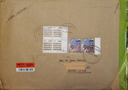 A) 2017, ARGENTINA, AEIRAL, CERTIFICED, SHIPPED TO FLORIDA-UNITED STATES, WATERMELON AND CHRISTMAS STAMPS - Gebruikt