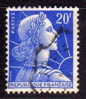 FRANCE FRANCIA 1955 1959 MARIANNE MARIANNA ALLA NEF 20f USATO USED OBLITERE' - 1959-1960 Maríanne à La Nef