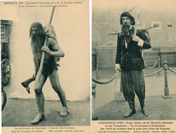 GRENOBLE  - 1925 Exposition Internationale De La Houille - L'Homme Des Cavernes - Le Tourisme - LOT 2F CARTES - Grenoble