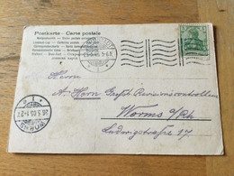 K14 Deutsches Reich 1905 Postkartenrückseite Von Darmstadt Nach Worms - Lettres & Documents