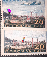 Errors Romania 1956 Mi 1626 Printed With Double Color Printing In The  Fog,horizontal Line, - Abarten Und Kuriositäten