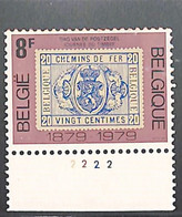NB - [162413]TB//**/Mnh-Belgique 1979 - N° 1929-pl2, Timbre N°2 Du Chemin De Fer Sur Timbre, Journée Du Timbre, Timbres - 1971-1980