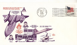 USA 1981 T-38/SR-71 Shuttle Intercept Tracking Commemorative Cover B - America Del Nord