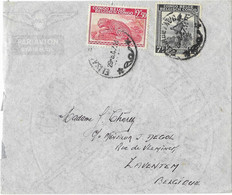 Lettre Par Avion Du CONGO ( Elisabethville ) Vers BELGIQUE ( Zaventem ) 1947 - Brieven En Documenten