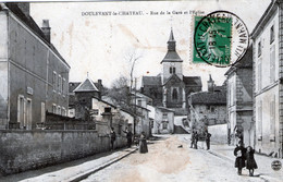 (155) CPA  Doulevant Le Chateau  Rue De La Gare Et Eglise   (bon Etat) - Doulevant-le-Château