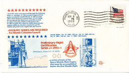 1980 USA  Space Shuttle Four PFC Series Are Required For Shuttle Columbia Launch Commemorative Cover B - North  America
