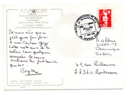 Cachet Provisoire--86-JAUNAY-CLAN--Salon PHILCART 1991  Sur Cpm Futuroscope La Nuit - Temporary Postmarks