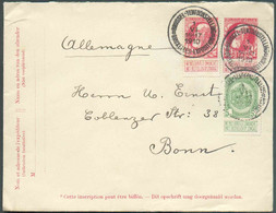 N°74-83 En Affranchissement Complémentaire Sur E.P. Enveloppe 10 Cent. Grosse BARBE obl. Sc BRUXELLES-EXPOSITION B du 1- - Buste