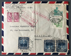 Colombie, Divers Sur Enveloppe De Medellin Pour Paris 3.5.1947 + Griffe CORREO AEREO TRANSOCEANICO - (C2020) - Colombia