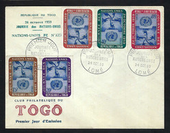 TOGO 1959: FDC De Lomé Avec Journée Des Nations-Unies Et TP Correspondants - Cartas & Documentos