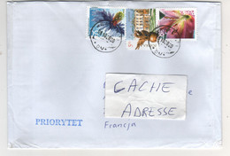 Beaux Timbres , Stamps ( Fleurs , Château) Sur Lettre  Pour La France - Cartas & Documentos