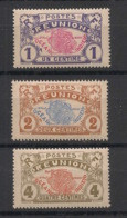 Réunion - 1907-17 - N°Yv. 56 - 57 - 58 - Carte De L'ile 1c / 2c / 4c - Neuf Luxe ** / MNH / Postfrisch - Unused Stamps