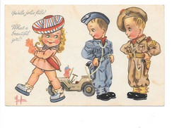 ILLUSTRATEUR Humour Militaire. - Leclerc Chez SP.(Enfant, Jeep, Américain) - Leclerc