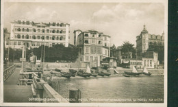 Alte Kleinformatkarte SASSNITZ Aus 1928 - Hotel Fürstenhof Und Hotel Am Meer - Sassnitz