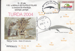 NORTH POLE, ARCTIC WILDLIFE, NARWHAL, WHALE, SPECIAL COVER, 2004, ROMANIA - Arctische Fauna