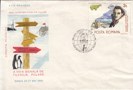 POLAR PHILATELY, YEAR OF PROTECTION OF POLAR REGIONS, SPECIAL COVER, 1990, ROMANIA - Preservare Le Regioni Polari E Ghiacciai