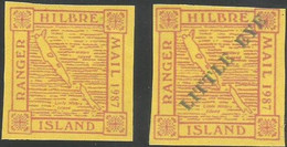 ENGLAND - HILBRE - Map - Imperf 2 Stamps - Mint Never Hinged No Gum - Local Cinderella - Cinderellas