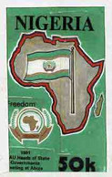 Nigeria 1988, 25th Anniversary Of OAU - Original Hand-painted Artwork For 50k Value (Freedom With Flag & Map) - Nigeria (1961-...)