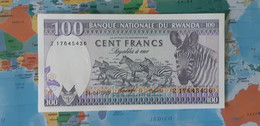 RWANDA 100 FRANCS 1989 8 DIGIT SERIAL NUMBER Z REPLACEMENT P 19 UNC - Rwanda