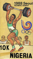 Nigeria 1988, Olympic Games In Seoul - Original Hand-painted Artwork For 10k Value (Weightlifting) By Godrick N Osuji - Nigeria (1961-...)