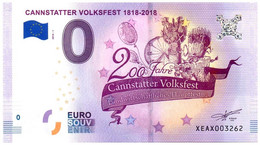 Billet Touristique - 0 Euro - Allemagne - Cannstatter Volksfest 1818-2018 - (2018-1) - Essais Privés / Non-officiels