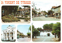 40 St Saint Vincent De Tyrosse Carte 4 Vues Centre Ville Mairie Rue Principale Arenes CPM Voiture Auto Renault R5 R12 - Saint Vincent De Tyrosse