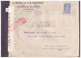 GRECE - LETTRE CENSUREE POUR LA SUISSE - VOIR IMAGE POUR LES DETAILS - Cartas & Documentos