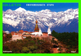 KATHMANDU, NÉPAL - SWAYAMBHUNATH STUPA AGAINST THE BACKDROP OF MT. LANGTANG LIRUNG - - Népal