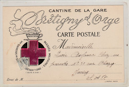 BRETIGNY Sur ORGE - Cantine De La Gare Et Bonne Fête Lucie Aufaure ( Voir Verso ) Carte à Destination De Juvisy Sur Orge - Bretigny Sur Orge