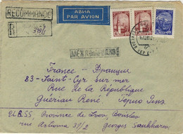 URSS Soviet Union 1965 Mi.2438x (x2) & 2440x On Registered Air Cover To France - Covers & Documents